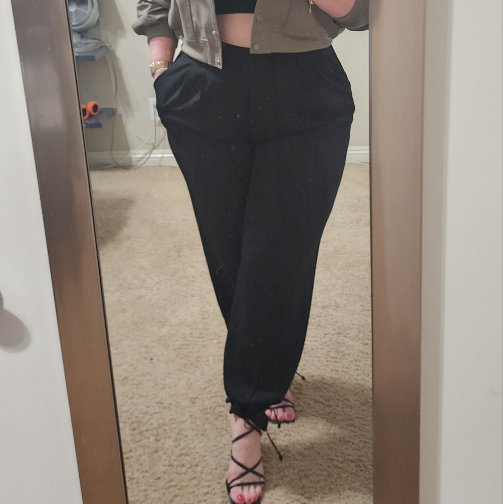 FUNYYZO Wide Leg Pants Women's High Elastic Waisted in The Back